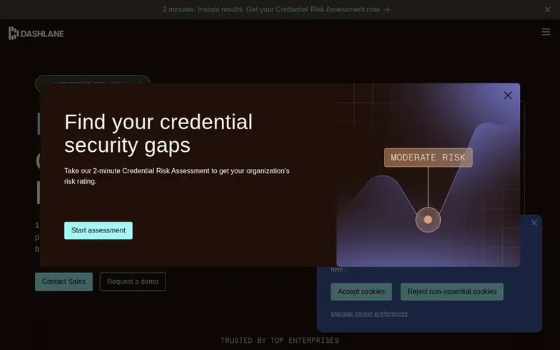 Screenshot of the Dashlane homepage